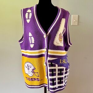 Women’s LSU Football Sweater Vest by Birch Brothers